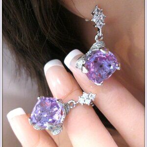 alexandrite rediant cut europian jewelry for ladies 18k gold filled earring